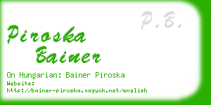 piroska bainer business card